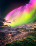 Dunstanburgh castle's aurora